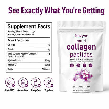 Nuvyor™ Multi Collagen Peptides Powder (Unflavoured)