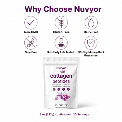 Nuvyor™ Multi Collagen Peptides Powder (Unflavoured)